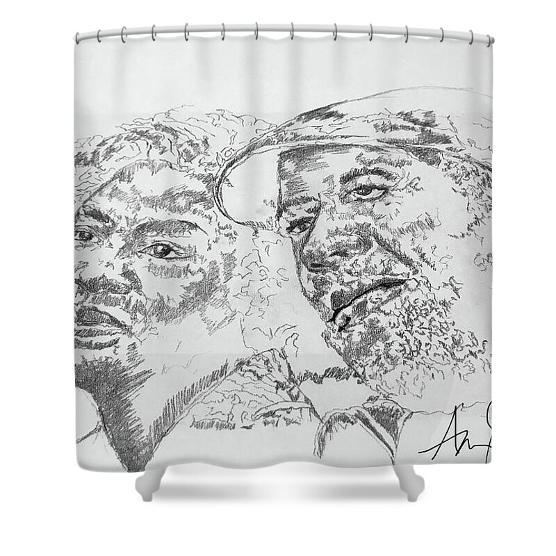  Shower Curtain featuring the mixed media Love 2.0 by Angie ONeal