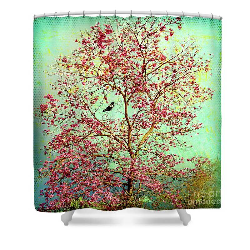 Love Bird Shower Curtain featuring the photograph Love Bird - Turquoise by Denise Strahm