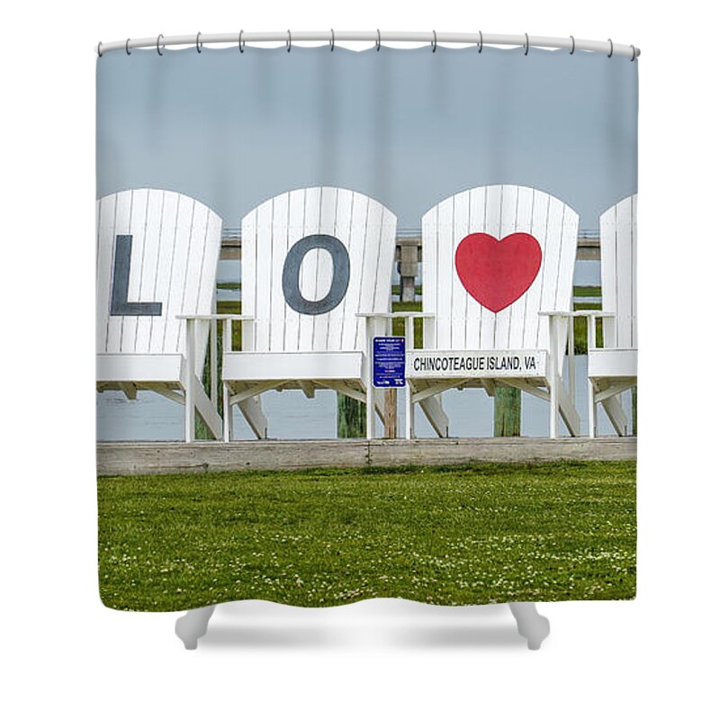 Chincoteague Shower Curtain featuring the photograph LOVE Chincoteague by Dale R Carlson