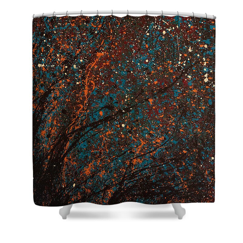 Abstract Shower Curtain featuring the painting Love Follows by Heather Meglasson Impact Artist
