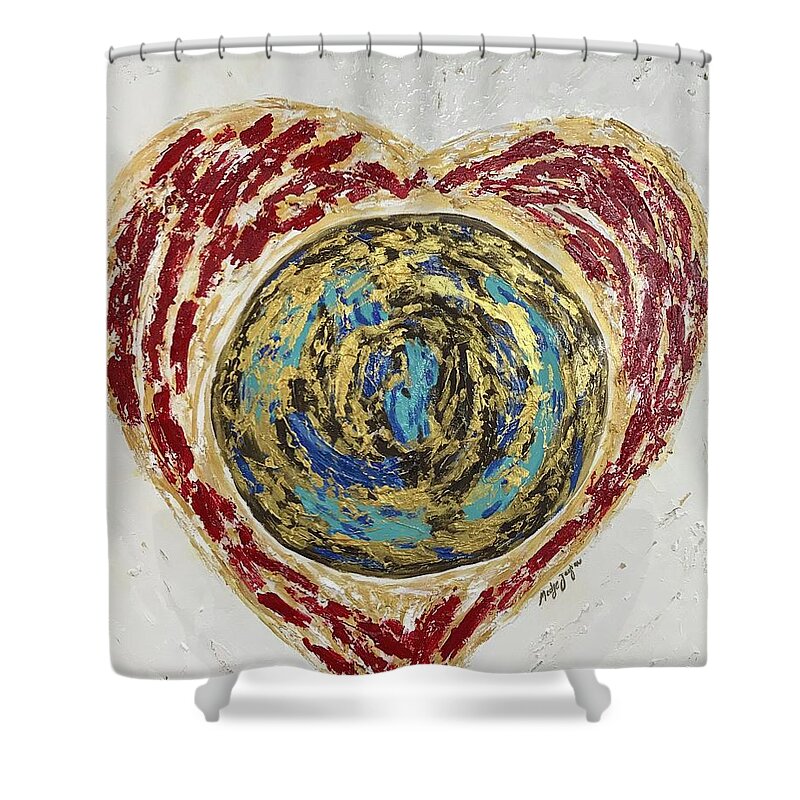 Love Shower Curtain featuring the painting Love is What The World Needs Now by Medge Jaspan