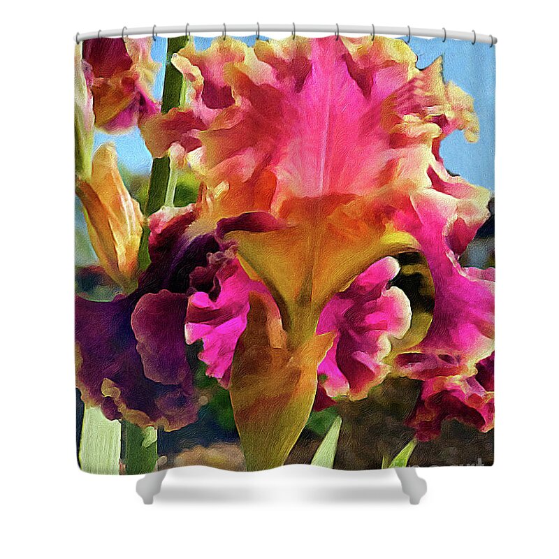 Iris Shower Curtain featuring the digital art Lovely Iris by Jeanette French