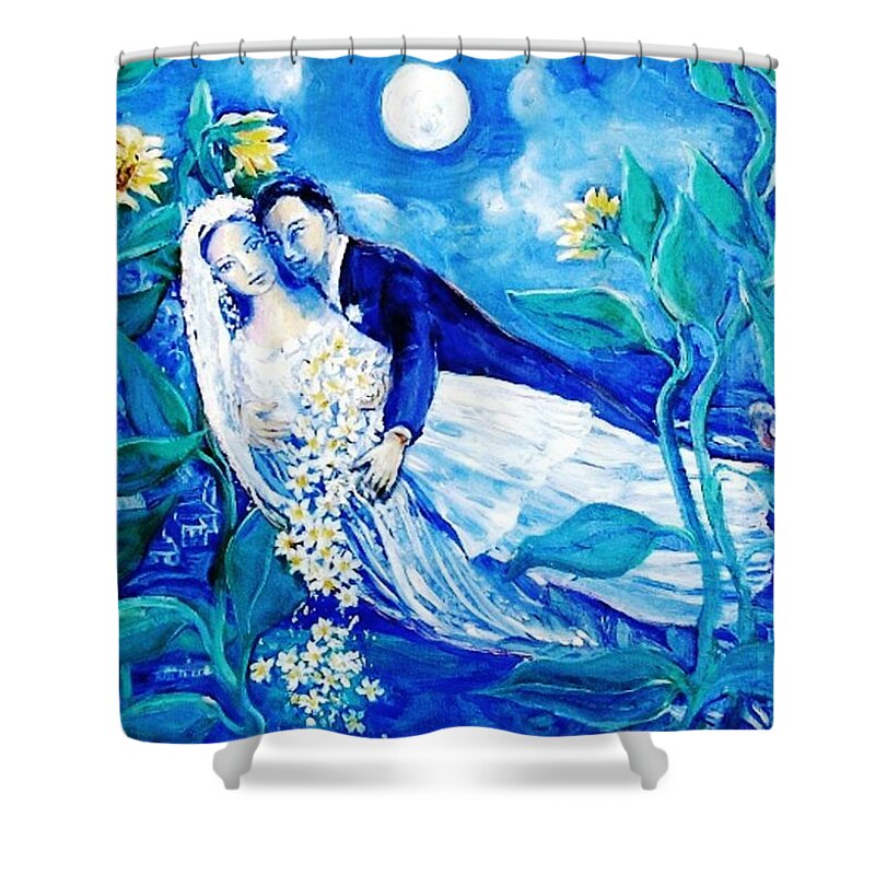 Bride And Groom Shower Curtains