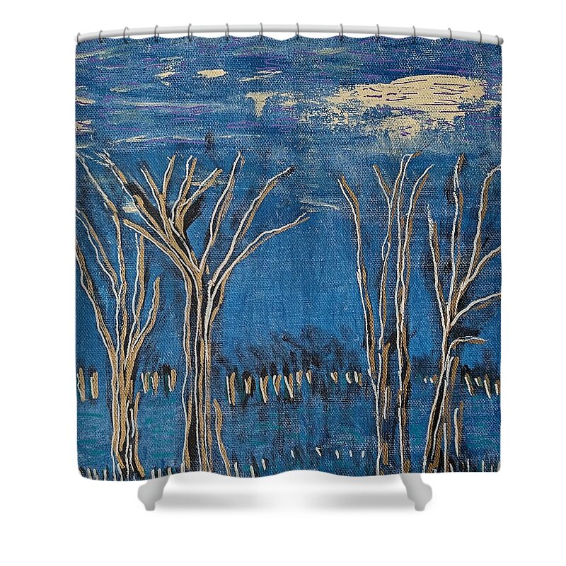 Colorado Shower Curtain featuring the painting Low Ceiling by Pam O'Mara