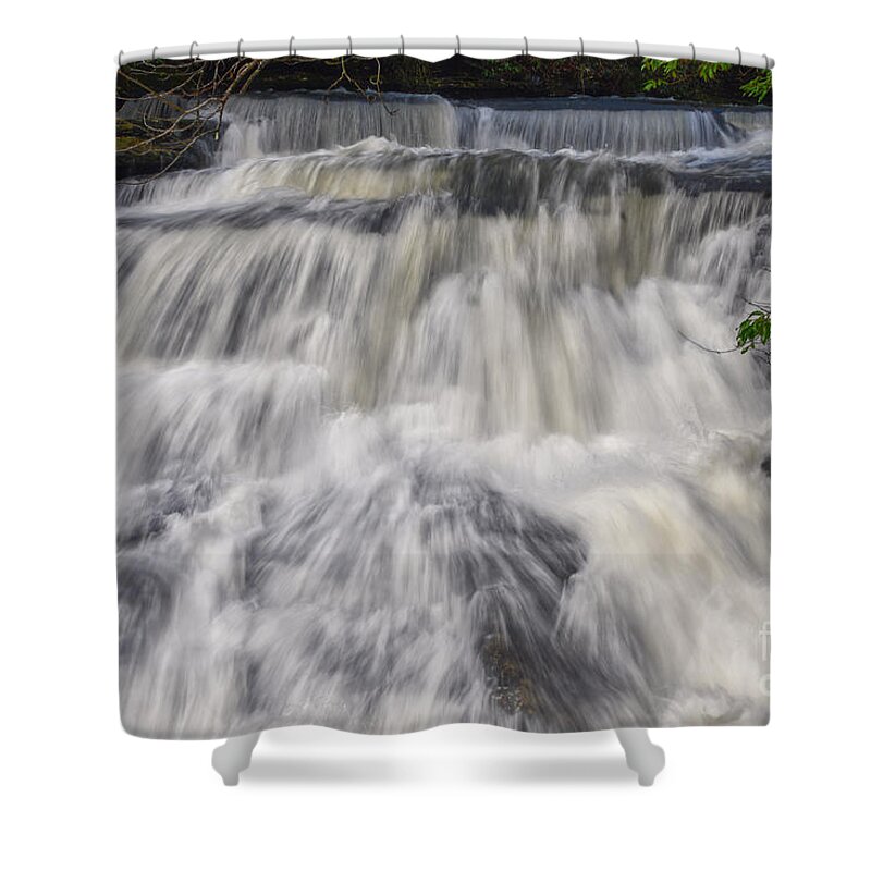 Lower Piney Falls Shower Curtain featuring the photograph Lower Piney Falls 6 by Phil Perkins