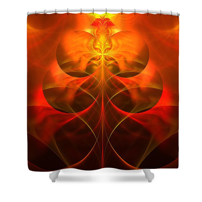 Fractal Shower Curtain featuring the digital art Fire Element #5 by Mary Ann Benoit