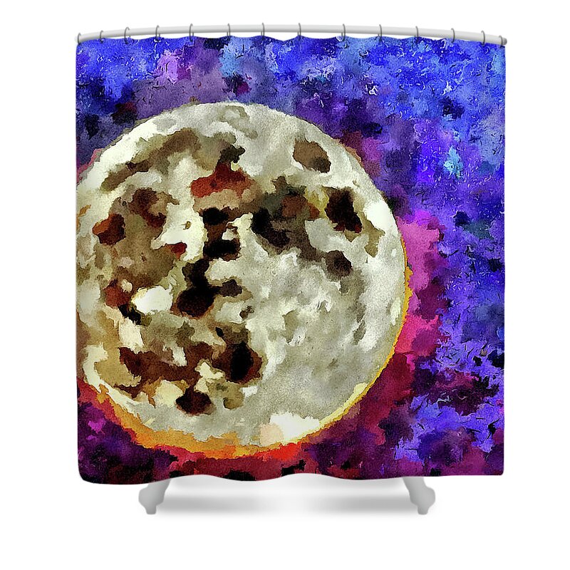 Luna Shower Curtain featuring the mixed media Luna by Christopher Reed