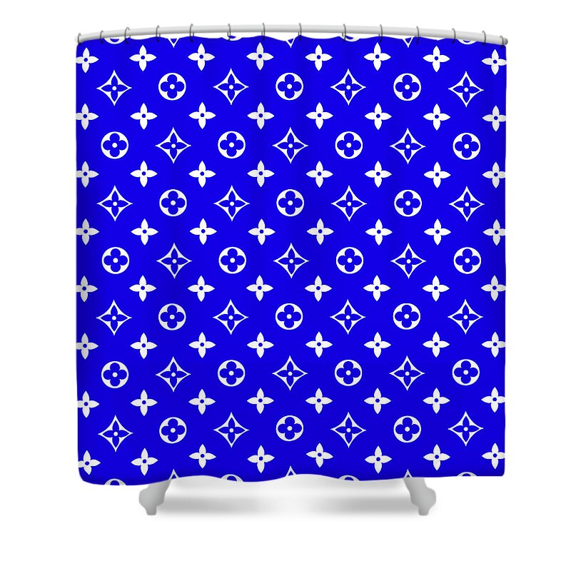 LV Blue Art Shower Curtain by DG Design - Pixels