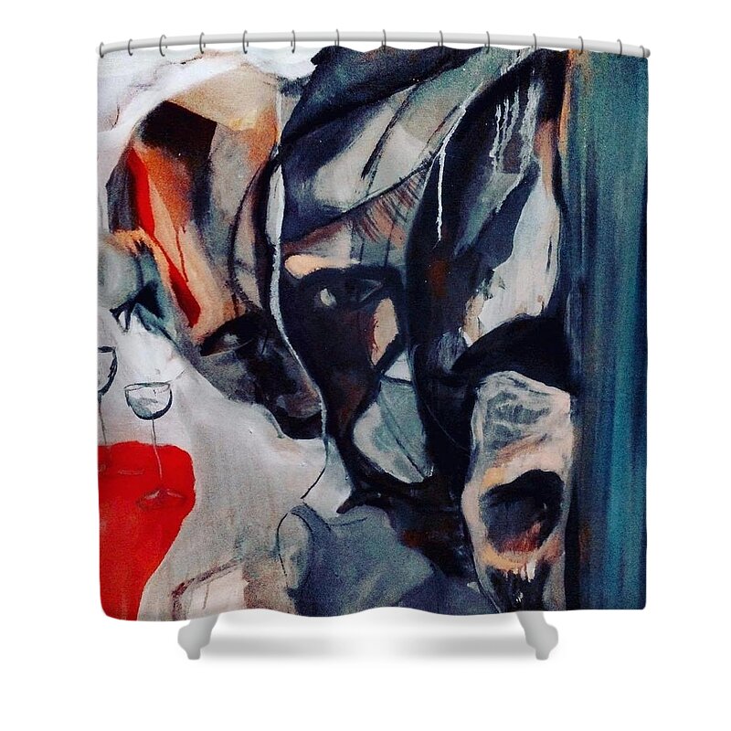 Abstract Shower Curtain featuring the painting MA5-Massoud Ahmed by Massoud Ahmad