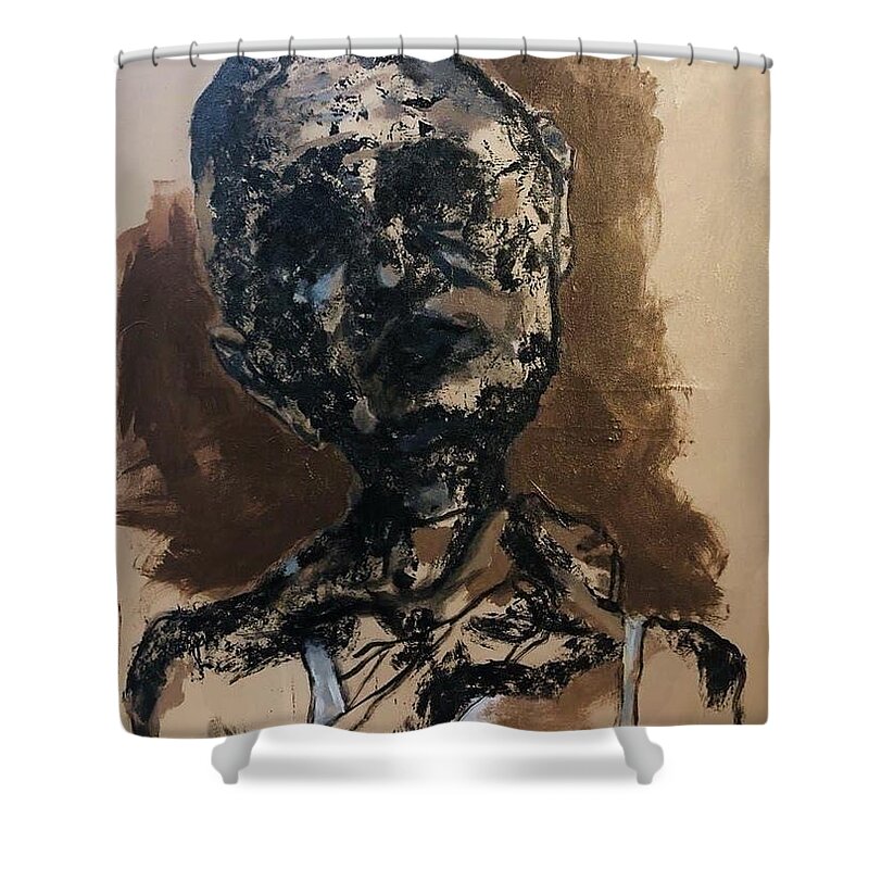 Abstract Shower Curtain featuring the painting MA9 by Massoud Ahmed