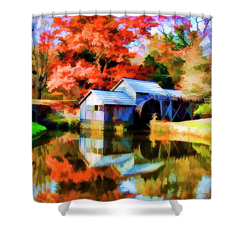 Mill Shower Curtain featuring the photograph Mabry Mill Faux Painting by Bill Barber