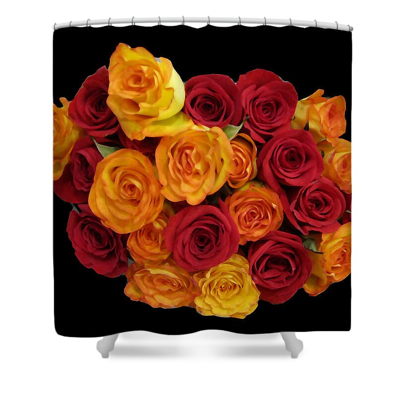 Roses Shower Curtain featuring the painting Mac And Cheese by David Zimmerman