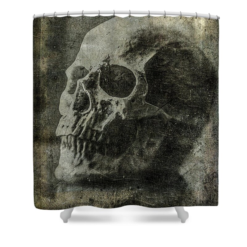 Skull Shower Curtain featuring the photograph Macabre Skull 3 by Roseanne Jones