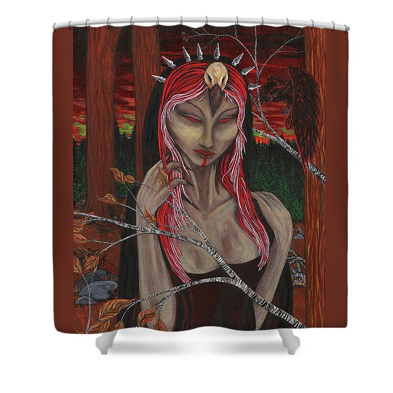 Macha Shower Curtain featuring the painting Macha by Megan Thompson