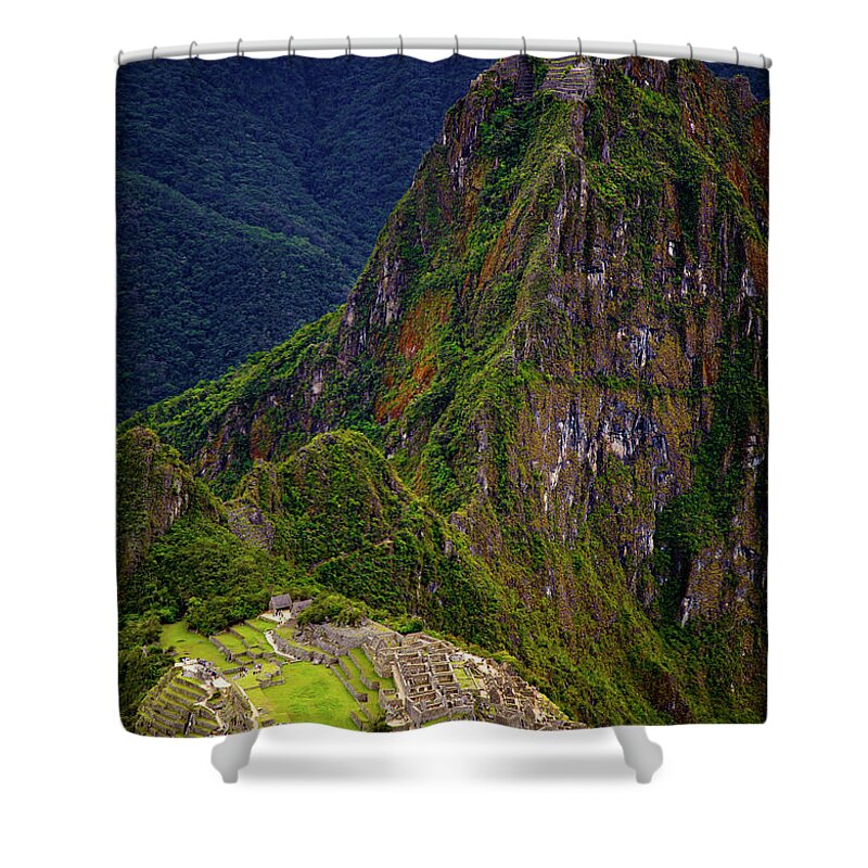 Machu Picchu Shower Curtain featuring the photograph Machu Picchu and Huayna Picchu by David Little-Smith