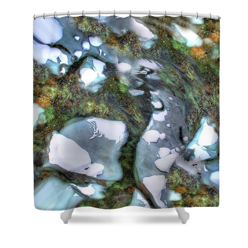 Mad Shower Curtain featuring the photograph Mad River Abstract #6 by Wayne King