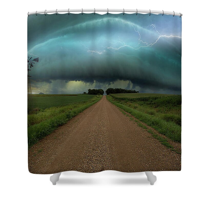 Lightning Shower Curtain featuring the photograph Mad World by Aaron J Groen