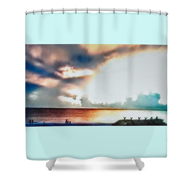 Sunset Shower Curtain featuring the photograph Madeira Beach Sunset by Suzanne Berthier