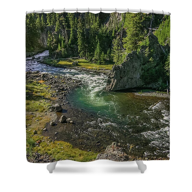 Madison Shower Curtain featuring the photograph Madison River Yellowstone by Nicholas McCabe