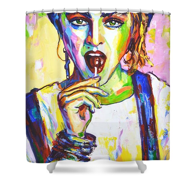 Madonna Shower Curtain featuring the painting Madonna 2. by Iryna Kastsova