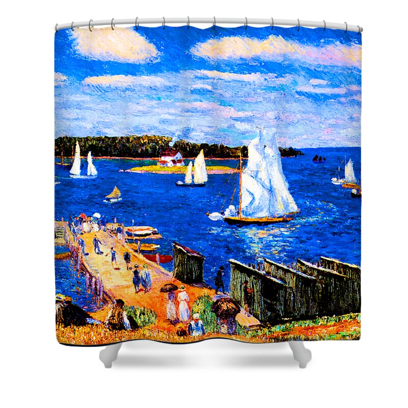 Glackens Shower Curtain featuring the painting Mahone Bay 1911 by William James Glackens