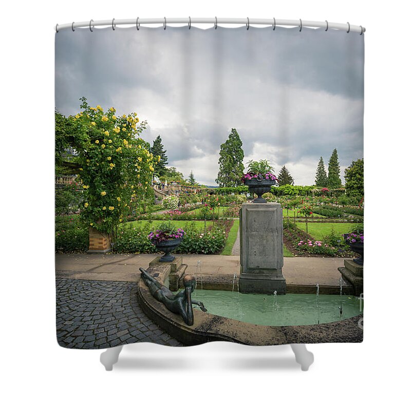 Rosegarden Shower Curtain featuring the photograph Mainau-the Italian Rosegarden by Eva Lechner