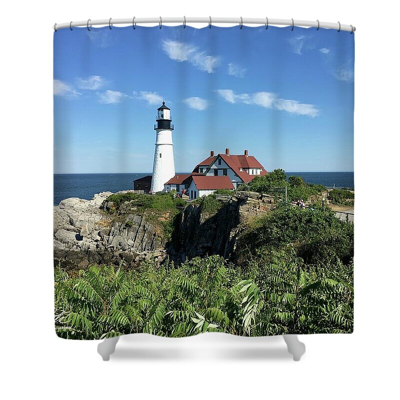  Shower Curtain featuring the photograph Portland Maine Lighthouse by Meta Gatschenberger