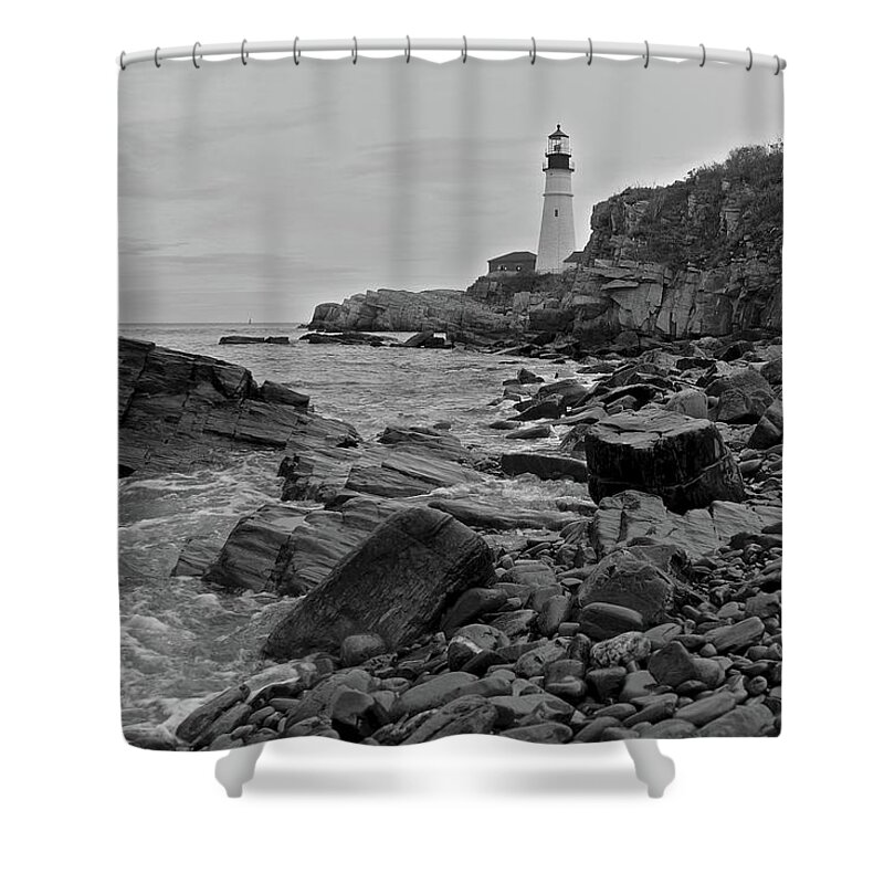Maine Shower Curtain featuring the photograph Maine shore by Dmdcreative Photography