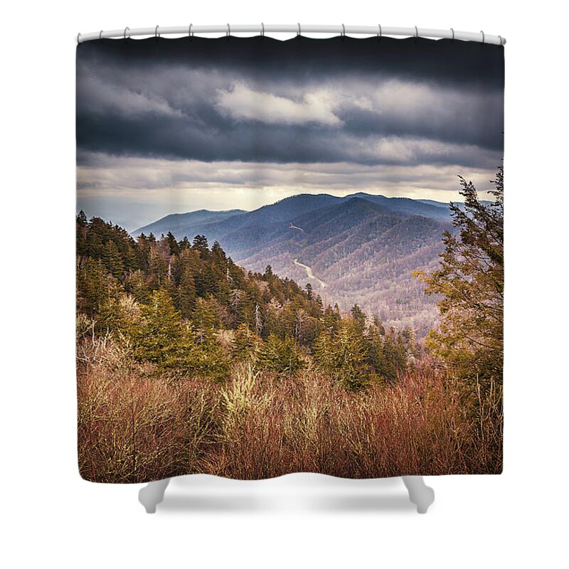 Great Smoky Mountains Shower Curtain featuring the photograph Majestic by Karen Varnas