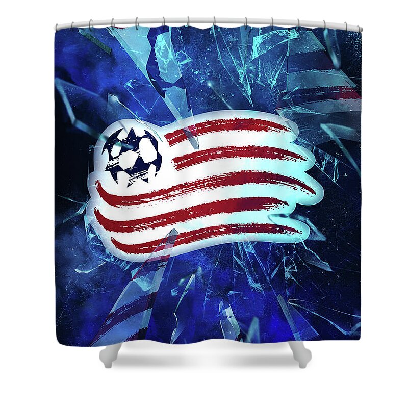 Major Shower Curtain featuring the drawing Major League Soccer Broken New England Revolution by Leith Huber