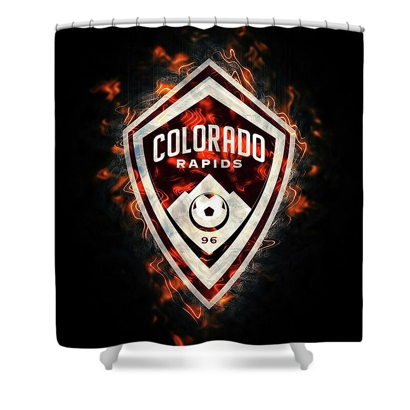 Major Shower Curtain featuring the drawing Major League Soccer Fury Colorado Rapids by Leith Huber