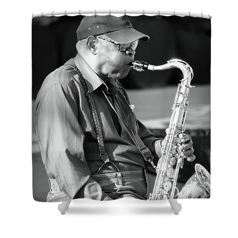 Street Performer Shower Curtain featuring the photograph Make A Joyful Noise by Lens Art Photography By Larry Trager