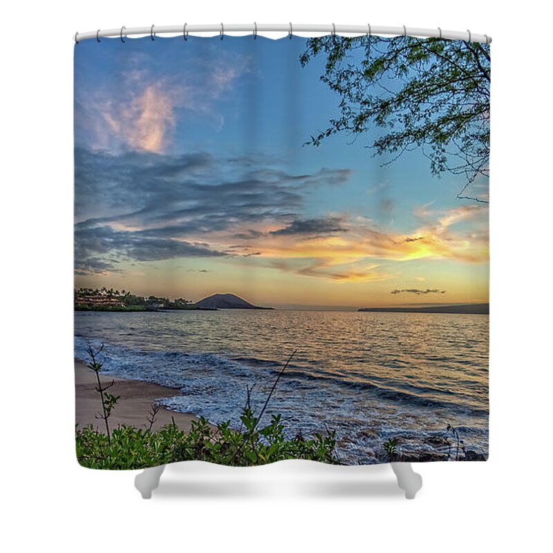 Makena View Shower Curtain featuring the photograph Makena View by Chris Spencer