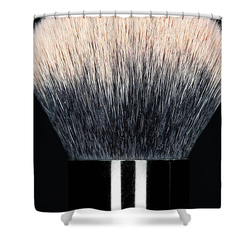 Brush Shower Curtain featuring the photograph Makeup Brush Pink 2 by Amelia Pearn