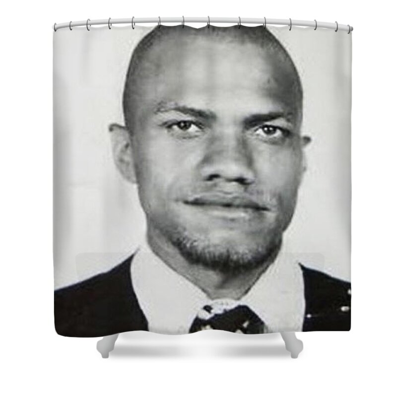 Malcolm X Shower Curtain featuring the photograph Malcolm X Mug Shot Mugshot 2 by Tony Rubino