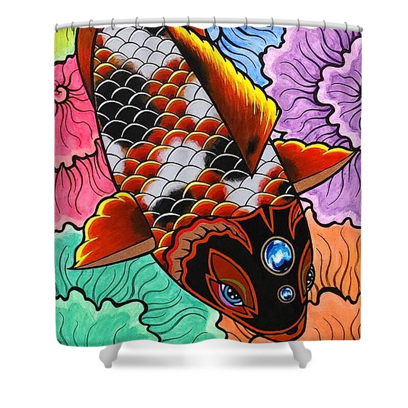 Male Asagi Koi Fish Shower Curtain by Bryon Stewart - Bryon Stewart -  Artist Website