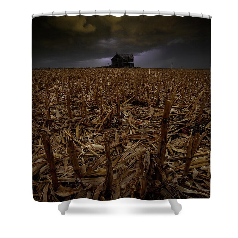 Abandoned Shower Curtain featuring the photograph Malevolent Darkness by Aaron J Groen