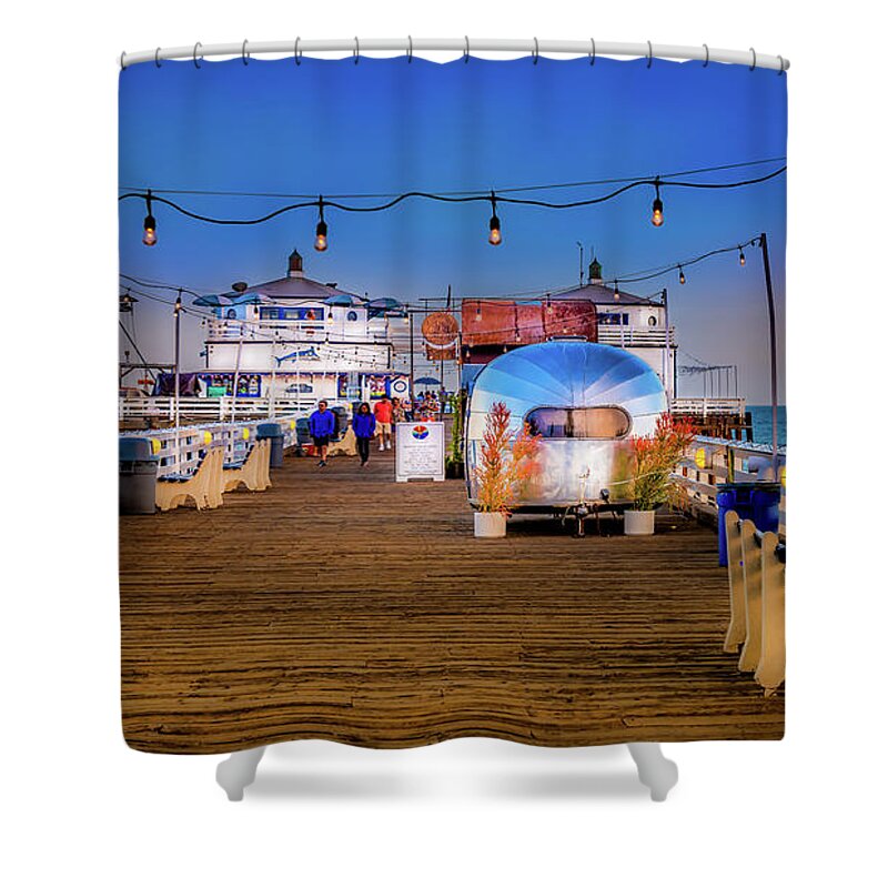 California Shower Curtain featuring the photograph Malibu Farm at Malibu Pier by Dee Potter