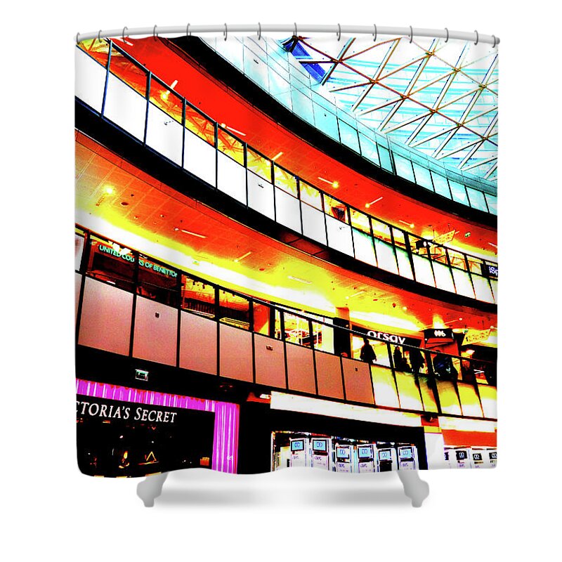 Mall Shower Curtain featuring the photograph Mall Interior In Warsaw, Poland by John Siest