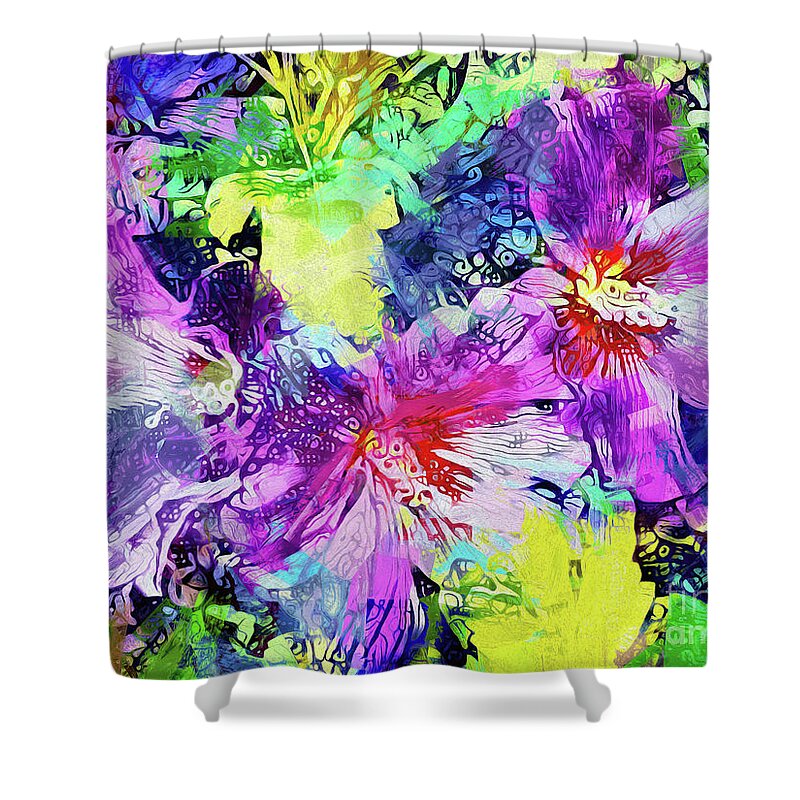 Floral Shower Curtain featuring the photograph Malva Malvalicious by Jack Torcello
