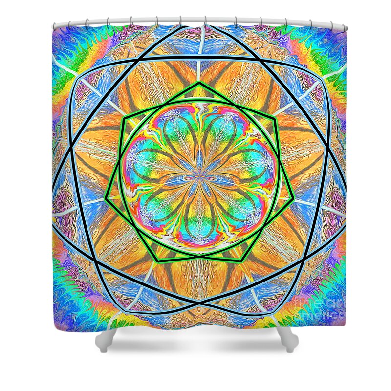 Mandala Shower Curtain featuring the painting Mandala 3 12 2020 by Hidden Mountain