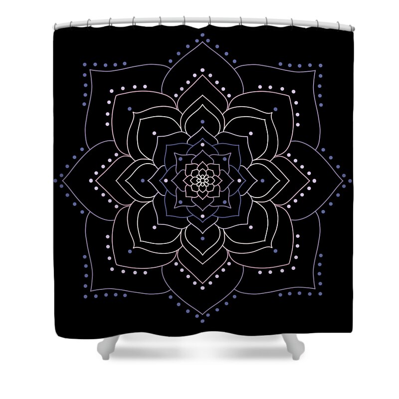 Flowers Shower Curtain featuring the digital art Mandala 56 by Angie Tirado