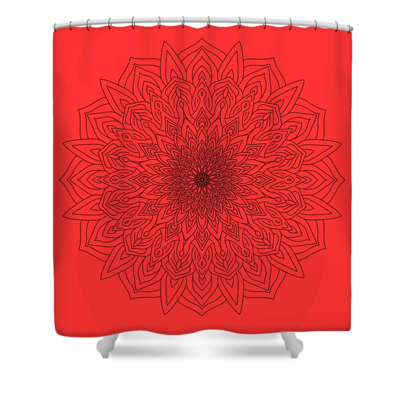 Flowers Shower Curtain featuring the digital art Mandala 58 by Angie Tirado