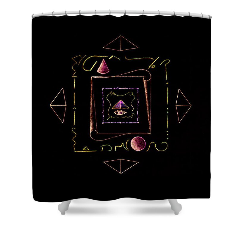 Mandala Shower Curtain featuring the drawing Mandala Illuminatus by Raymond Fernandez