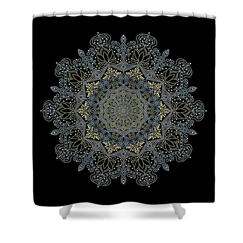 Mandalas Shower Curtain featuring the digital art Mandala Sophistication by Angie Tirado