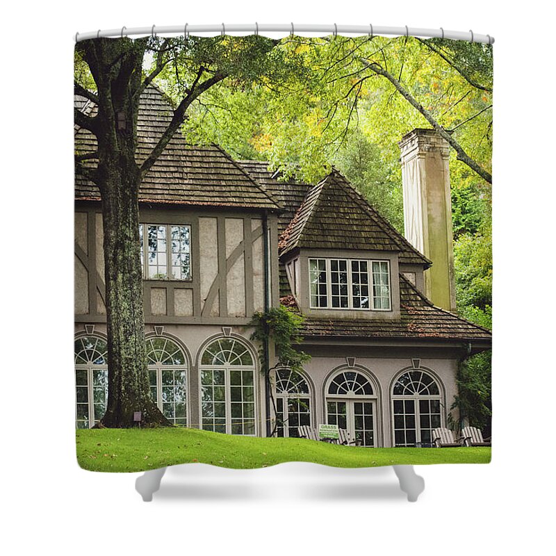 Manor House Shower Curtain featuring the photograph Manor House in Autumn by Mary Ann Artz