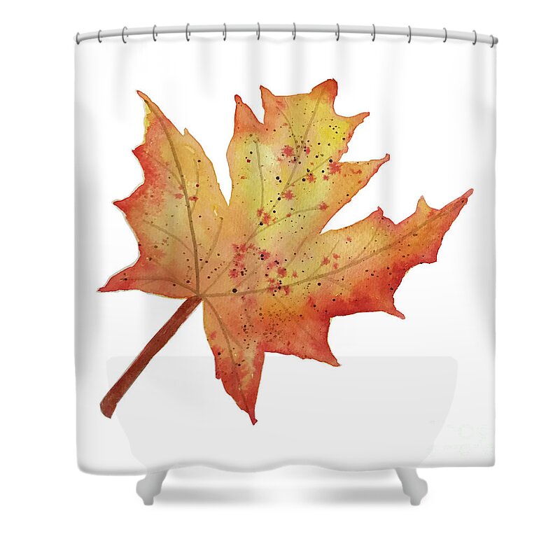 Maple Leaf Shower Curtain featuring the painting Maple Leaf by Lisa Neuman