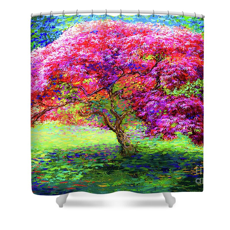 Tree Shower Curtain featuring the painting Maple Tree Magic by Jane Small