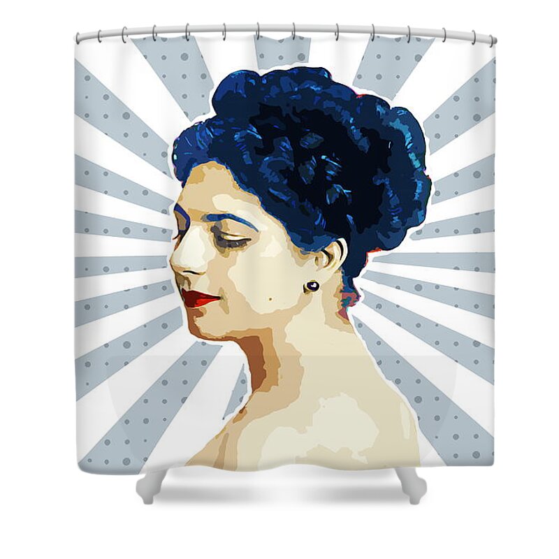 Exotic Dancer Shower Curtain featuring the painting Margaretha Zelle, alias Mata Hari 2 by Alexandra Arts