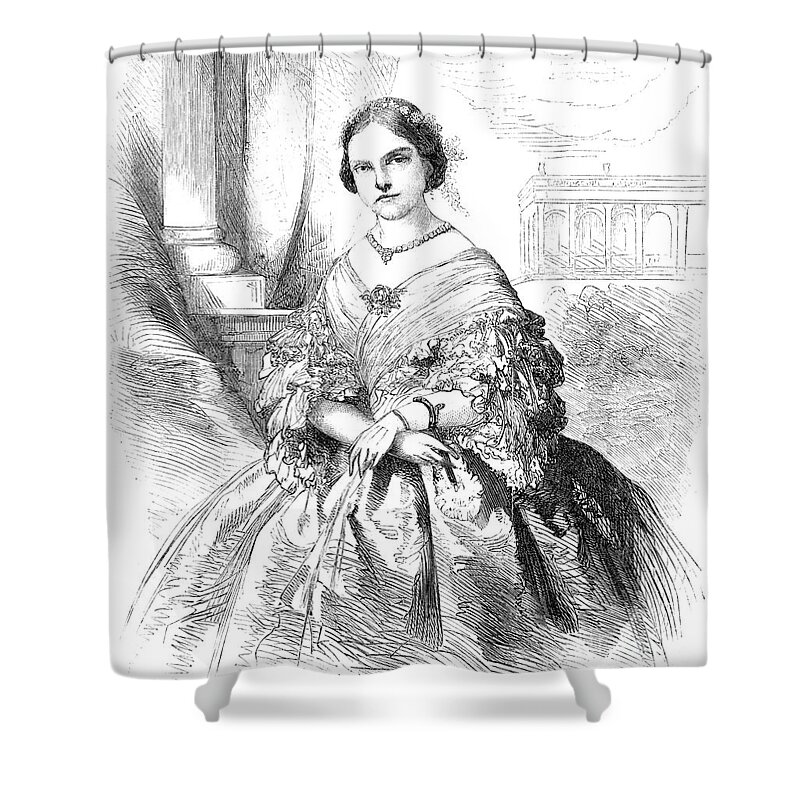 1859 Shower Curtain featuring the drawing Maria Clotilde by Granger